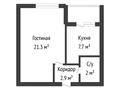1-бөлмелі пәтер · 35.2 м² · 4/5 қабат, Бородина, бағасы: 14.9 млн ₸ в Костанае — фото 12
