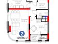 2-бөлмелі пәтер · 69.86 м² · 13/27 қабат, Туран 41 — Сыганак, бағасы: 65 млн ₸ в Астане, Нура р-н — фото 5