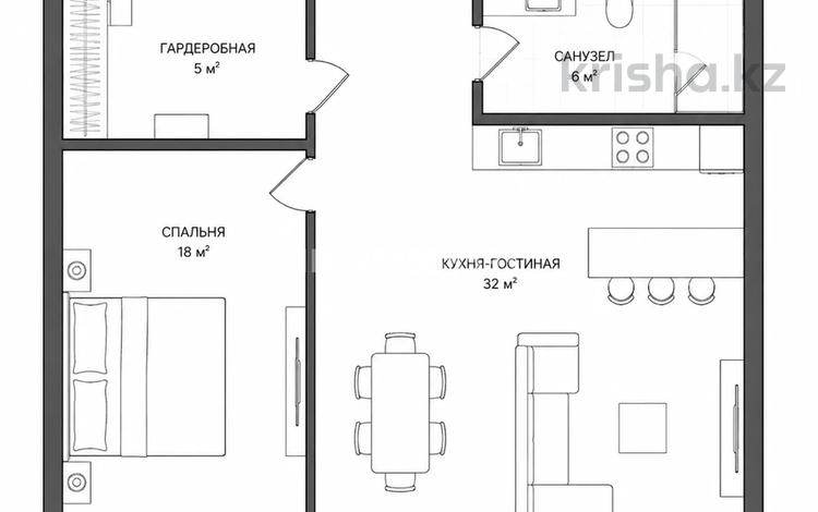 2-бөлмелі пәтер · 61 м² · 13/13 қабат, Тастақ-1 ш/а., Райымбека — Райымбека Петрова, бағасы: 43 млн ₸ в Алматы, Ауэзовский р-н — фото 11