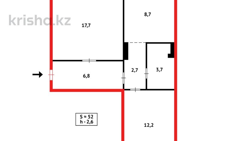 2-бөлмелі пәтер, 53 м², 1/5 қабат, Пришахтинск, 22й микрорайон 32, бағасы: 12.5 млн 〒 в Караганде, Алихана Бокейханова р-н — фото 2