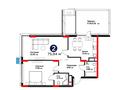 2-бөлмелі пәтер · 75.94 м², Турар Рыскулова 18/6, бағасы: ~ 70.7 млн ₸ в Астане, Есильский р-н — фото 3