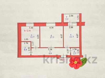 2-комнатная квартира, 60.3 м², 4/5 этаж, мкр Пригородный, Арнасай — Школа 24 за 20.5 млн 〒 в Астане, Есильский р-н