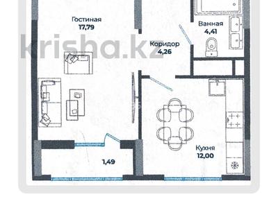 1-комнатная квартира, 39.95 м², 11/12 этаж, Сыганак 4 за 18 млн 〒 в Астане, Нура р-н