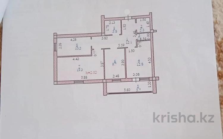 3-комнатная квартира, 75.3 м², 2/5 этаж, мкр Шанхай