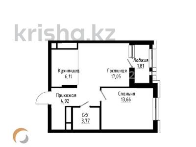 2-бөлмелі пәтер · 48 м² · 6 қабат, Манглик Ел 56, 58, 60 — Мангилик, бағасы: 35.8 млн ₸ в Астане, Есильский р-н