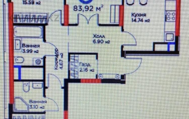 3-бөлмелі пәтер · 84 м² · 14/22 қабат, Туран 57а, бағасы: ~ 60 млн ₸ в Астане — фото 76