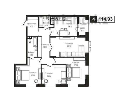 4-комнатная квартира · 114 м² · 2/12 этаж, Е 496 5 — Мечеть, школа 103 за 89 млн 〒 в Астане, Есильский р-н