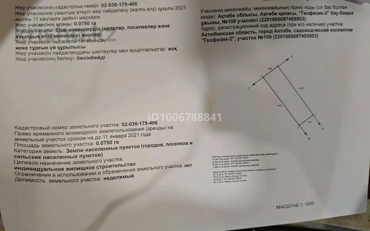 Участок · 8 соток, Геофизик 2 109 — База отдыха Солнечный за 1.6 млн ₸ в Актобе — фото 2