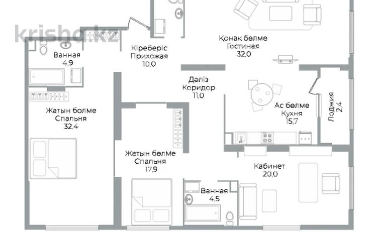 4-комнатная квартира · 158 м² · 19/19 этаж, Аль-Фараби — проспект Сейфуллин дангылы за 145 млн ₸ в Алматы, Бостандыкский р-н — фото 6