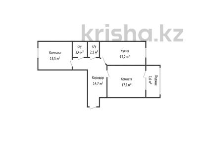 2-комнатная квартира · 66.4 м² · 6/6 этаж, Назарбаева 207 за 24 млн ₸ в Костанае