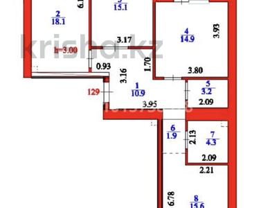 3-бөлмелі пәтер · 85.6 м² · 2/9 қабат, Шафика Чокина 4, бағасы: 50 млн ₸ в Астане, Нура р-н