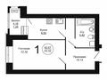 1-бөлмелі пәтер · 43.32 м² · 6/9 қабат, Бердибек Сокпакбаев 1, бағасы: 22 млн ₸ в Астане — фото 3