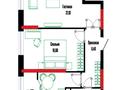2-бөлмелі пәтер · 59.61 м² · 18/19 қабат, Бухар жырау 12/2, 12/3, бағасы: 41.5 млн ₸ в Астане, Есильский р-н