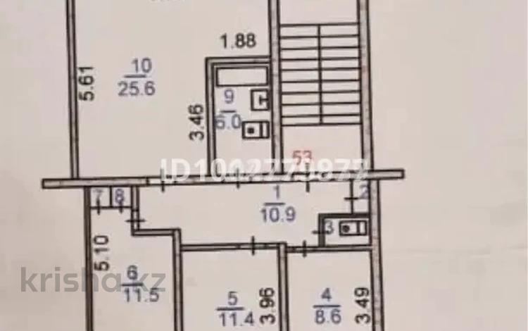 3-комнатная квартира · 76.6 м² · 4/6 этаж, 4-й микрорайон, 4 микрорайон 4 за 38 млн ₸ в Костанае — фото 2