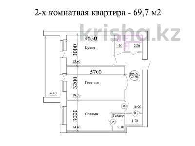 2-комнатная квартира, 69.7 м², 3/9 этаж, самал 88 — SanCity за ~ 17.4 млн 〒 в Уральске