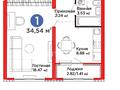 1-бөлмелі пәтер · 35 м² · 11/17 қабат, Улы Дала 12, бағасы: 22.3 млн ₸ в Астане, Нура р-н — фото 4