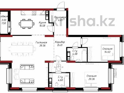 3-комнатная квартира · 112.77 м² · 11/16 этаж, Калдаякова — БЕЗ КОМИССИИ ДЛЯ ПОКУПАТЕЛЕЙ за ~ 80.3 млн 〒 в Астане, Сарайшык р-н