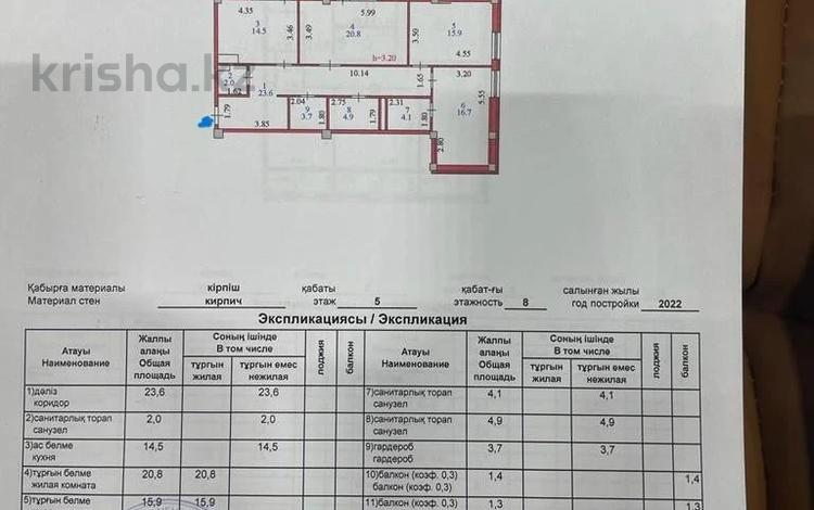 3-комнатная квартира, 109 м², 5/8 этаж, Ермекова 1/1