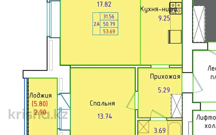 2-бөлмелі пәтер · 53.7 м² · 8/9 қабат, сарыарка 22а, бағасы: ~ 18.8 млн ₸ в Кокшетау — фото 3