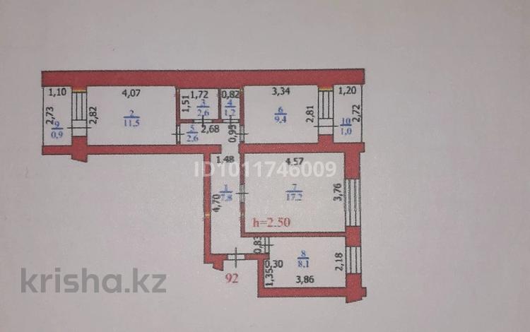 3-бөлмелі пәтер · 62.3 м² · 5/9 қабат, Пр.Абая 55 — Перекрёсток пр.Абая и ул.Курмангазы, бағасы: 18 млн ₸ в Уральске, мкр Школьник — фото 2