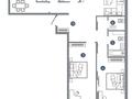 3-бөлмелі пәтер · 86.08 м² · 2/14 қабат, Пересечение ул. Калдаякова и ул. Жургенова 2, бағасы: ~ 47.1 млн ₸ в Астане, Сарайшык р-н