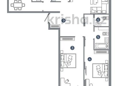 3-бөлмелі пәтер · 86.08 м² · 2/14 қабат, Пересечение ул. Калдаякова и ул. Жургенова 2, бағасы: ~ 47.1 млн ₸ в Астане, Сарайшык р-н