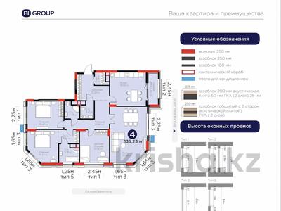 4-комнатная квартира · 135 м² · 7 этаж, Е-899 — вид на аллею 🪀🪀🪀 за 126 млн ₸ в Астане, Нура р-н