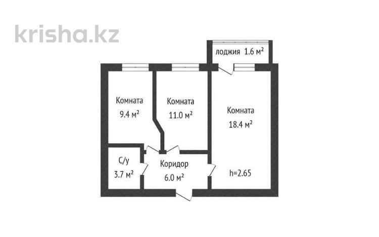 2-бөлмелі пәтер · 50.5 м² · 1/9 қабат, Береке шағын ауданы, М-н Береке, бағасы: 24.2 млн ₸ в Костанае, Микрорайон Береке — фото 7