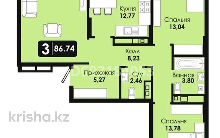 3-комнатная квартира, 87 м², 7/15 этаж, Омарова 2 — И. Омарова за 42.5 млн 〒 в Астане, Есильский р-н — фото 2