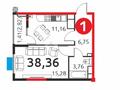 1-бөлмелі пәтер · 38 м² · 6/9 қабат, Толеметова 20 142, бағасы: 17 млн ₸ в Шымкенте, Абайский р-н — фото 5