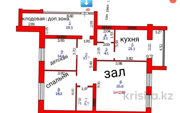 4-комнатная квартира, 132.7 м², 6/9 этаж, мкр. Батыс-2 19 — Мәнгідік за 32 млн 〒 в Актобе, мкр. Батыс-2 — фото 2