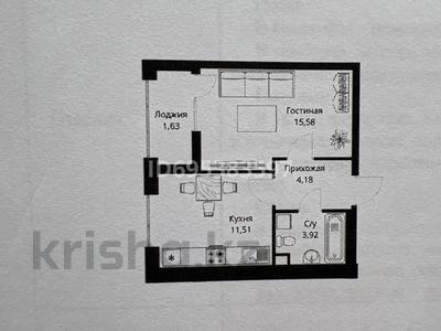 1-бөлмелі пәтер, 36.82 м², 3/9 қабат, Култегин 4, бағасы: 16 млн 〒 в Астане, Нура р-н