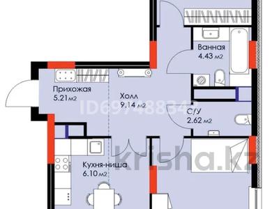 3-бөлмелі пәтер, 81.7 м², 6/14 қабат, Хусейн Бен Талал — 37, бағасы: ~ 46.2 млн 〒 в Астане, Есильский р-н