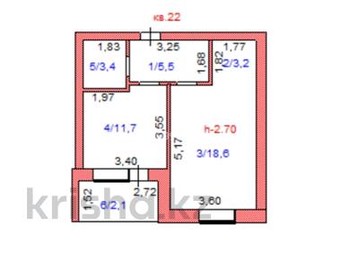 2-комнатная квартира · 44.5 м² · 6/10 этаж, Центральный парк 84/1 за 18.5 млн 〒 в Кокшетау