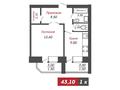 1-комнатная квартира, 43.1 м², Батыс-2 участок 7Г за ~ 12.1 млн 〒 в Актобе — фото 2