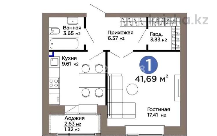 1-комнатная квартира · 42 м² · 6/9 этаж, Турар Рыскулов 18/5 за 32 млн ₸ в Астане, Есильский р-н — фото 3