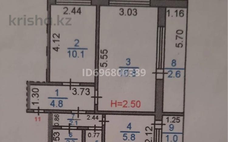 2-бөлмелі пәтер, 56 м², 3/9 қабат, Ержанова 10, бағасы: 14.8 млн 〒 в Караганде, Казыбек би р-н — фото 7