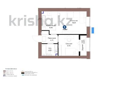 2-бөлмелі пәтер · 42 м² · 4/9 қабат, Шафика Чокина 4, бағасы: 28.5 млн ₸ в Астане, Нура р-н