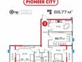 3-бөлмелі пәтер · 90.9 м² · 6/9 қабат, Толеметова 20А, бағасы: 42 млн ₸ в Шымкенте — фото 2