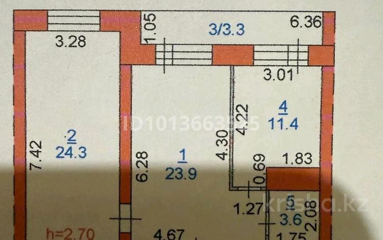 2-комнатная квартира · 66.5 м² · 7/9 этаж, 8-й микрорайон, Зеленая 25/1 — Спорткомплекс Казахстан за 41 млн ₸ в Костанае — фото 8