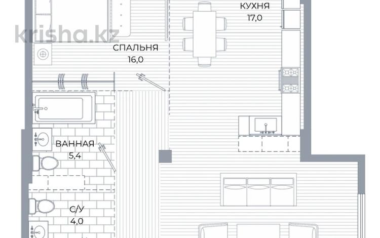 2-комнатная квартира · 80.6 м² · 3/3 этаж, ​Улица Кенесары хана 43/7 — PARK VILLE за ~ 116.5 млн ₸ в Алматы, Наурызбайский р-н — фото 2