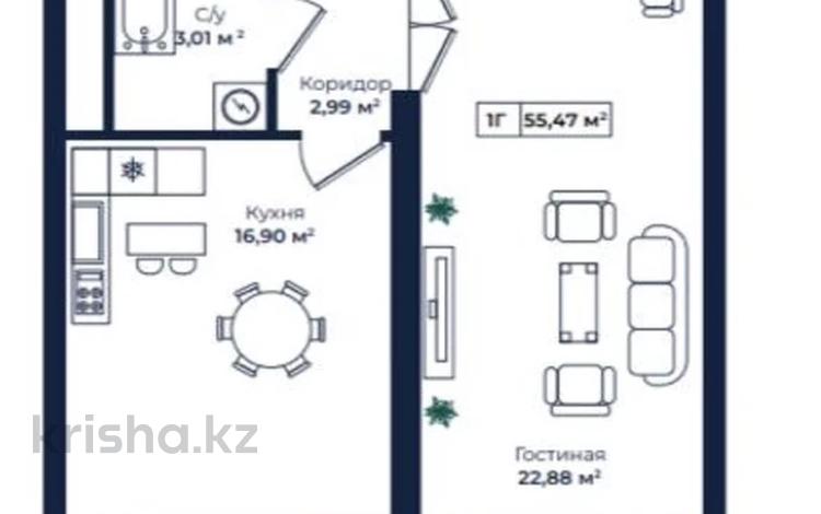 2-комнатная квартира · 55 м² · 7/9 этаж, проспект Абая 118 за 50 млн 〒 в Алматы, Бостандыкский р-н — фото 4