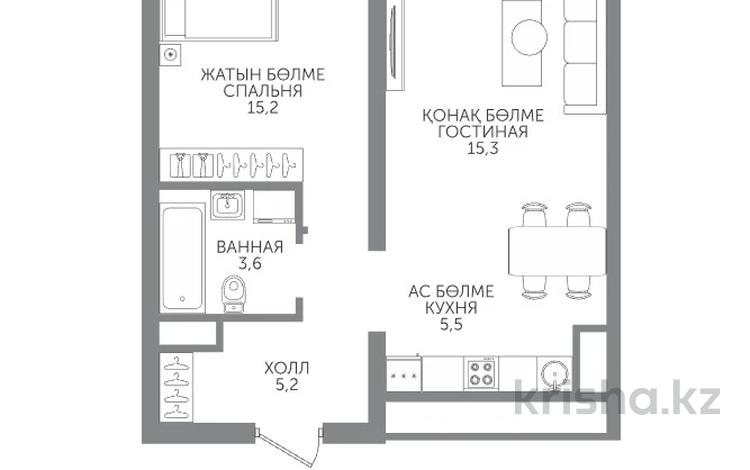 2-комнатная квартира · 46.3 м² · 9/15 этаж, Райымбека 210 за 35.2 млн 〒 в Алматы, Алмалинский р-н — фото 3