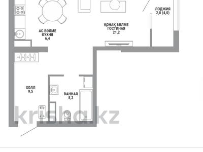 1-бөлмелі пәтер · 44.3 м² · 7/15 қабат, Райымбека 210/8, бағасы: ~ 34.3 млн ₸ в Алматы, Алмалинский р-н