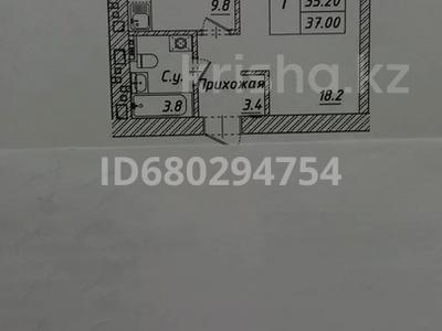 1-бөлмелі пәтер, 37 м², 6/12 қабат, мкр Комсомольский, ​Чингиз Айтматов 62/1, бағасы: 18.3 млн 〒 в Астане, Есильский р-н