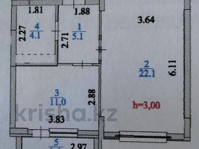 1-бөлмелі пәтер · 43.7 м² · 7/9 қабат, Толе Би 35/1 — Левый берег, Ботанический сад, бағасы: 29.9 млн ₸ в Астане
