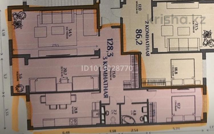 3-бөлмелі пәтер · 130 м² · 9/9 қабат, 40-а/ш. 2, бағасы: 46 млн ₸ в Актау, 40-й мкр — фото 2
