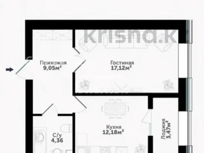 1-комнатная квартира, 46.6 м², 2/9 этаж, Бокейхан 16 — Алихана Бокейханова и Орынбор за 25.3 млн 〒 в Астане, Есильский р-н