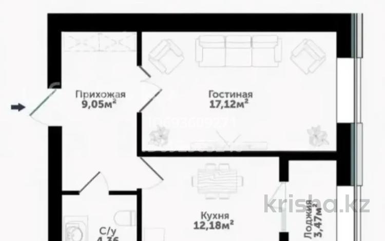 1-комнатная квартира, 46.6 м², 2/9 этаж, Бокейхан 16 — Алихана Бокейханова и Орынбор за 25.3 млн 〒 в Астане, Есильский р-н — фото 2