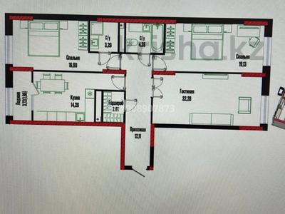 3-комнатная квартира · 97.5 м² · 6/17 этаж, Бухар жырау 12/3 за 67.5 млн ₸ в Астане